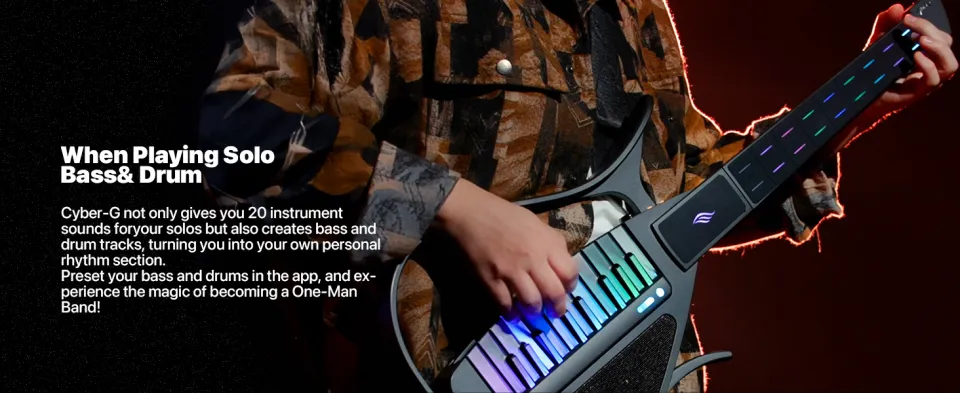 Cyber-G by Enya Stringless Smart Backing Guitar,Chord Generator,Built-in  Drum Machine & Bassline, 20 instrument sounds including Electric guitar,Acoustic  Electric Guitar, Digital Piano etc. App Interactive Chord Sheets | Lazada PH