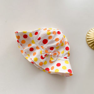 Dễ thương Ruffle Mũ che nắng kiểu panama cho ngọt ngào bé gái Dot Bowknot trẻ sơ sinh Mũ tai bèo mùa hè trẻ mới biết đi rộng vành mũ ngư dân nắp ca-pô