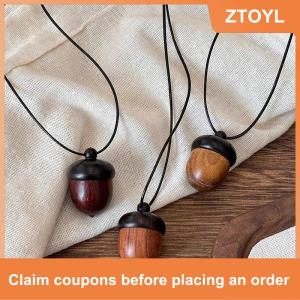 【ZTOYL】 Sáng tạo có thể mở ra acorn Mặt dây chuyền dài dây chuyền choker cho phụ nữ người đàn ông thích hợp áo len chuỗi trang sức quà tặng