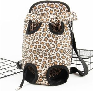 Cat Carrier Backpack Carrier for Small Dogs Cats Sling Backpack Travel Bag Pet Backpack Bag for Hiking Travel Camping Outdoor Hold Pets Up to 15 Lbs (Color : Leopard Size : Medium)