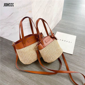 ELACCENT กระเป๋าสะพายข้าง straw ถุงผ้าฟาง กระเป๋าสะพายผญ พกร่ม เครื่องสำอาง กระเป๋า แฟชั่น ญ กระเป๋าถือ กระเป๋าถือ กระเป๋า พายข้าง