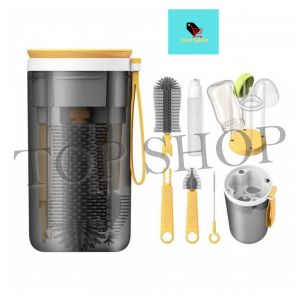 TOP SHOP 6 In 1 Baby Bottle Cleaning Set Travel Baby Bottle Brush Set With Silicone Bottle Cleaner