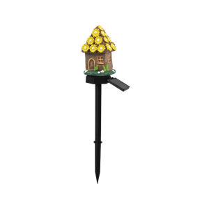 SXH  Solar Resin Cartoon House Villa Floor Lamp Garden Decoration Lawn Landscape Lamp Outdoor Waterproof LED Lamp
