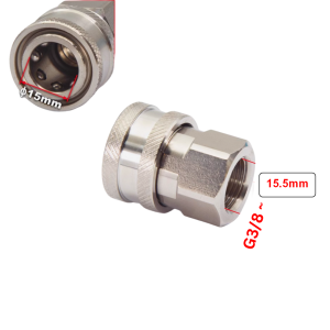 Khớp Nối Nhanh 3/8 Ren 17 (G3/8) INOX 304 Phụ Kiện Máy Rửa Xe Đầu Cái Ren Trong 17 Đực Ren Ngoài 17