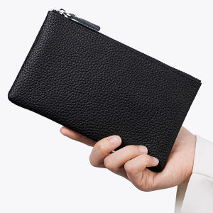 Womens Top Grain Leather Wristlet Clutch Phone Holder Long Wallet Purse Zipper Hand Bag
