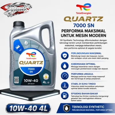 Oli TOTAL QUARZT 7000 10w 40 10W40 API SN CF 1Galon Asli Original