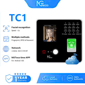 NGTeco Biometrics Face Recognition Thumbprint Time Attendance Machine with cloud software Wifi Remote Network TC1