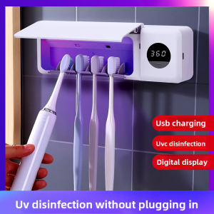 Best-selling Household Bathroom Toothbrush Disinfector - USB Charging Smart Digital Toothbrush Disinfector - UV Disinfection Toothbrush Holder