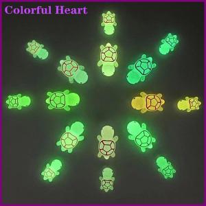 Colorful Heart 6 10ชิ้นเต่าเรืองแสงขนาดเล็กสำหรับตกแต่งบ้านงานฝีมือเรซิ่นเต่าเรืองแสงของตกแต่งบ้านเครื่องประดับ