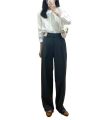 UNIQLO Free Shipping ~! Uの249+! Pleated Wide Leg Pants Women's Trousers Commuter Casual Slim High Waist Straight Pants 463182 NEW Authentic 2024. 