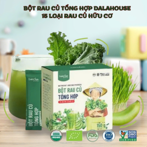 Bột rau củ tổng hợp Dalahouse với 15 loại rau củ hữu cơ siêu năng lượng mix đường hoa dừa tự nhiên thơm ngon dễ uống detox cơ thể cân bằng vóc dáng
