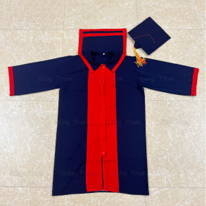 Áo Cử Nhân Cả Mũ Chất Liệu Vải Dâu Mát Đẹp Đầy Đủ Size Từ Tiểu Học Đến Người Lớn