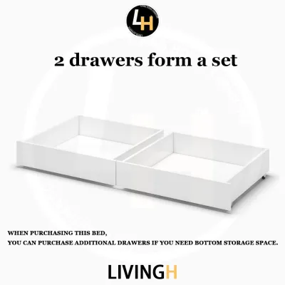 LIVING READY STOCK Wood single bed frame with headboard Length 193cm