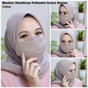 Masker Polkadot 3 Lapis // Masker Hijab // Masker Kekinian