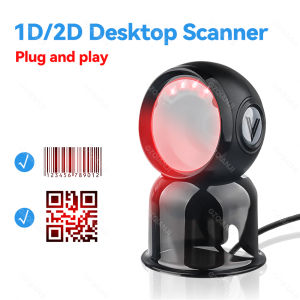 GZQIANJI 1D 2D Platform Desktop Barcode Scanner Automatic Sensing Scan Omnidirectional Hands-Free QR Code Scan Reader for Cashier Restaurant Supermarket Bookstore POS Compatibility Linux Android Windows Mobile iOS MAC