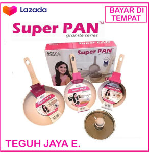 SUPER PAN BOLDe Panci Granite Ceramic Cookware Set 3PCS Anti Lengket
