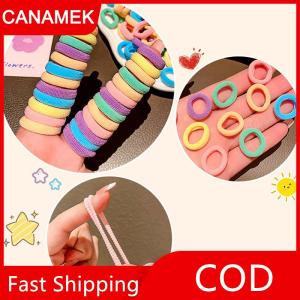 【CANAMEK】 100pcs đầy màu sắc cơ bản Nylon ealstic tóc ban nhạc trẻ em cô gái tóc đuôi ngựa chủ quan hệ scrunchie Mini headwear ban nhạc cao su dây tóc
