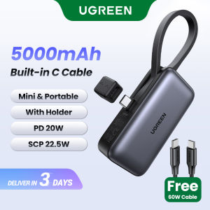 UGREEN 5000mAh Powerbank Portable Charger PD USB C Mini Power Bank Small Fast Charging Docking Battery Powerbank Compatible with Android and iPhone 16 15 Pro Max iPhone 16 15 Plus and full series Samsung S25 Huawei Honor Xiaomi Model: PB503