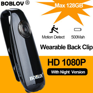 BOBLOV 007 Body Mini Sports Action  Wearable Camera Motion Detect HD 1080P 128GB with Night Vision Camcorder Actioncam BodyCam Motorcycle Dash Cam for Vlogging