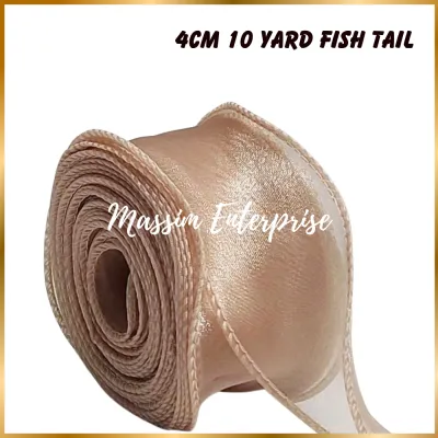 4cm 10 Yard Wave Lace Ribbons Fish Tail Ribbon Bungkusan Bunga Floral Party Gift Hadiah