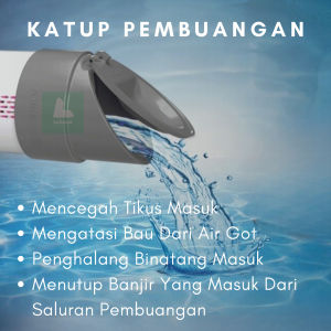 Katup Saluran Buka Tutup Pembuangan Pipa Paralon Air Selokan Got Kamar Mandi Ukuran 4 Inchi