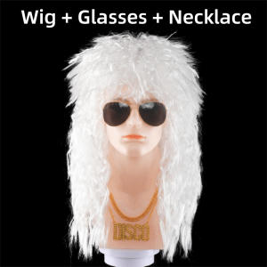 TEWUB 1Pcs/Set Funny Long Wavy Wig Fashionable Fluffy Party Costume Wig Disco Heat Resistant Halloween Wig Props Role-Playing