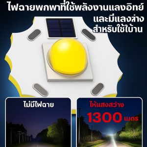 ใช้พลังงานแสงอาทิตย์ ไฟฉาย LED แรงสูง ซูมได้ แสงจ้า โหมดแสงหลายระดับ พกพาง่าย