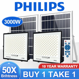 PHILIPS 3000W BUY 1 TAKE 1 Solar Light Outdoor Waterproof LED IP67 Light with remote