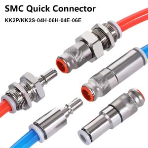 FWFHTP 1Pcs Một chiều Đầu nối nhanh khí quản KK2P/KK2S-04H-06H-04E-06E Khí nén Khớp nối nhanh Bền bỉ Ống PU Khớp nối ống Phụ kiện ống