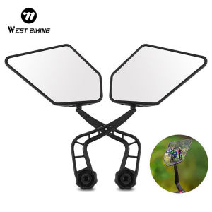 WEST BIKING 2PCS Bicycle Rearview Mirror 360 degree Rotate Adjustable Road Bike Safety Tool Cycling Handlebar Rear View Mirror