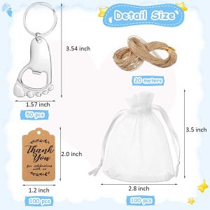 【Fast Delivery】 Souvenirs Footprint Bottle Opener Baby Shower Gift for Guests with Keychain DIY youe Present