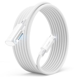 JSAUX 140W MacBook Charging Cable (White / 3m) Right Angle USB-C to Magnetic MagSafe 3 Cables
