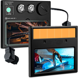 True Color Welding Lens 4.33x3.54in Auto Darkening Welding Helmet Replaceable Lens Adjustable Shade Range 4/9-13 Welding Hood Lens with 2 Arc Sensor