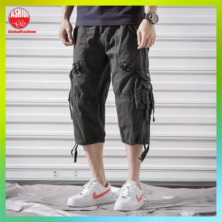 COD》Short Cargo Pants Men Seluar Kargo Suku Lelaki Quarter