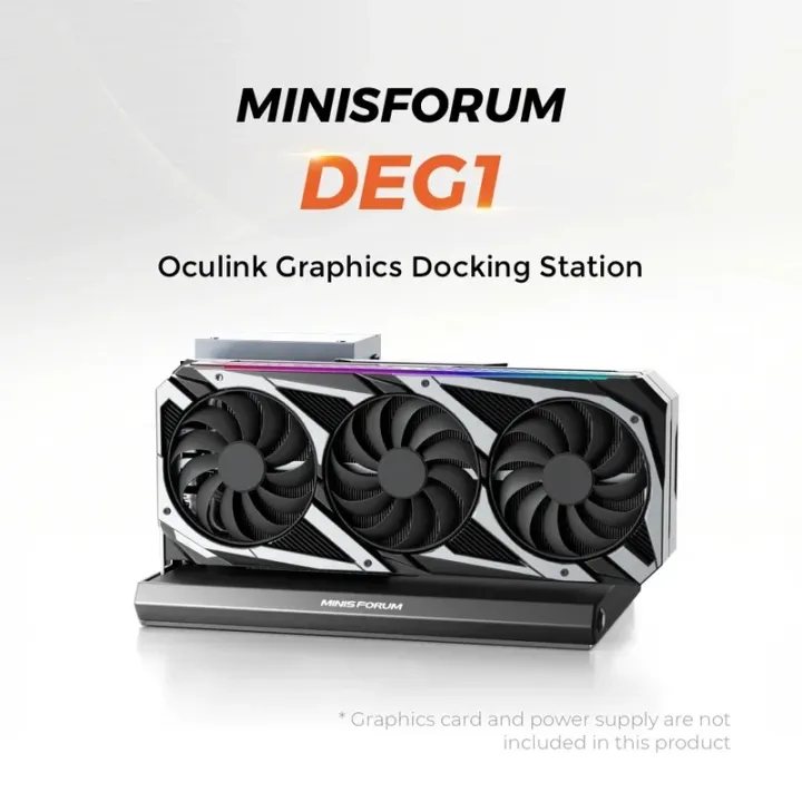 MINISFORUM DEG1 OCuLink EGPU Dock PCIe 4.0 X4 External GPU Docking Station 64GT/s Open Frame Expansion Dock