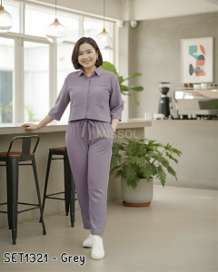 SET1321 oneset airflow polos anti kusut daily wear
