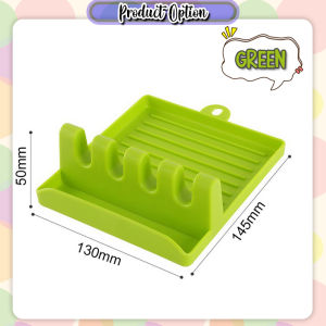 [Happy Kids] Kitchen Antiskid Spatula Holder Spoon Pot Cover Shelf Chopstick Holder 锅铲汤勺垫 Alas Senduk - KW14