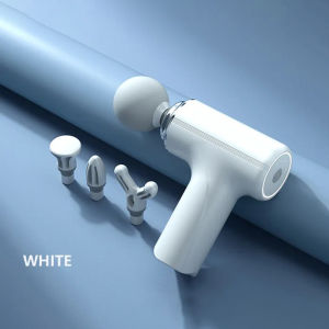 GYMPRO Mini Massage Machine Rechargeable Wireless Muscle Relaxation With 4 Heads Professional Fitness Portable Electric Fascia Machine 6 Gears