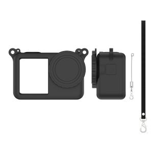 OURTOUR Silicone Protective Case Anti-Scratch Shockproof Camera Protector  With Lanyard Lens Cap for DJI Osmo Action 6 Action Camera Accessories