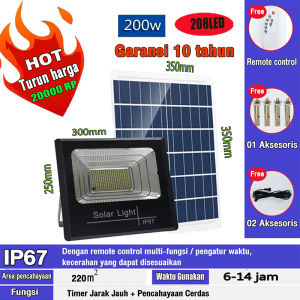 100W/200W/500W Solar Light Waterproof Spotlight Solar Cell Light Led Lampu taman Solar Lamp Floodlight Outdoor Lighting street lights Daylight Lampu Led Solar Panel Surya Garansi 5 tahun