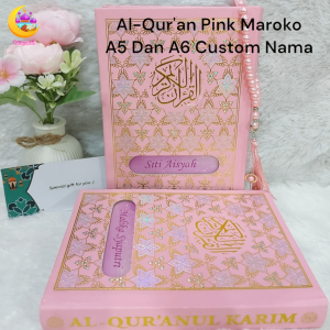 Custom Nama Al-Quran Maroko A5 Dan A6 Free Tasbih - Al-Quran Emas / Hologram / Maroko - Istiqomah
