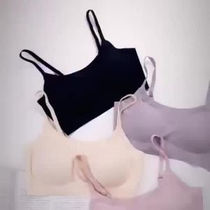 Lizida Women Ice Silk No Steel Ring Seamless Gather Bra Sleep Yoga Sports Vest Underwear