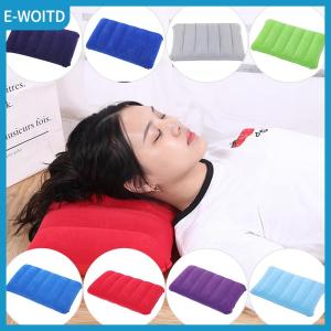 【E-WOITD】 47x30cm Portable Folding Air Inflatable Pillow Outdoor Travel Home Soft Pillow