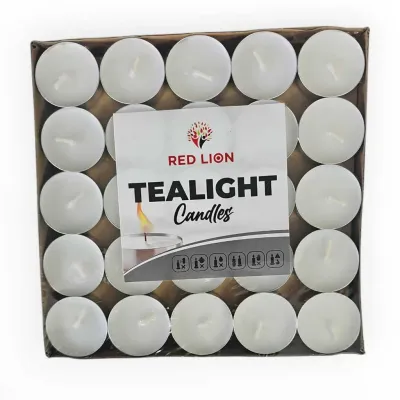 [SG STOCK] RedLion - 50 White Tealight Candles | 1.5hr (5g) or 3hr (10g) Long Burn Options | Value Pack for W