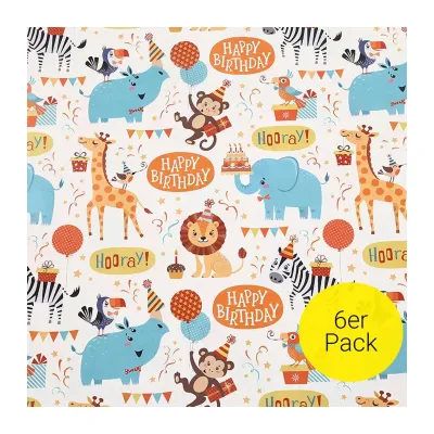CGS Printed Wrapping Paper (5pcs) - HBD Animals