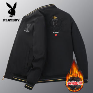 PLAYBOY Áo Khoác Ấm Cotton Mới Mùa Thu Đông Phong Cách Châu Âu Áo Khoác Cổ Bóng Chày Thêu Tinh Xảo Áo Khoác Nam