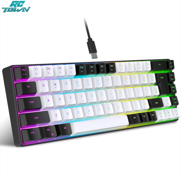 Gaming Keyboard 68 Keys Wired Computer Keyboard Mechanical Keyboard ...