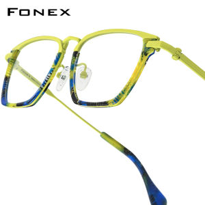 FONEX Acetate Titanium Glasses Frame Men 2025 New Fashion Brand Design Square Eyeglasses Women High-Quality Japanese Spectacles Optical Eyewear 85836