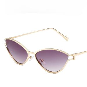 JN IMPRESSION แว่นตากันแดดดีไซน์กรอบเว้าเหล็กตาแมวแฟชั่นแว่นกันแดดปกป้อง UV ฮิปฮอปมีเอกลักษณ์สไตล์ยุโรป