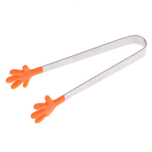 Fantic Silicone Stainless Steel Cooking Kitchen Ice Tong Food BBQ Salad Hand Clip